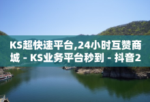 KS超快速平台,24小时互赞商城 - KS业务平台秒到 - 抖音24小时自助平台广告-子潇网络