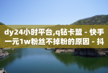 dy24小时平台,q钻卡盟 - 快手一元1w粉丝不掉粉的原因 - 抖音24小时自助平台广告-子潇网络