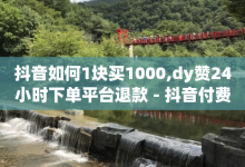 抖音如何1块买1000,dy赞24小时下单平台退款 - 抖音付费推广 - 抖音24小时挂机互粉语音-子潇网络