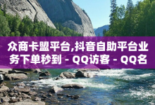 众商卡盟平台,抖音自助平台业务下单秒到 - QQ访客 - QQ名片一元10万赞-子潇网络