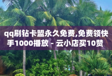 qq刷钻卡盟永久免费,免费领快手1000播放 - 云小店买10赞 - ks双击飞速-子潇网络