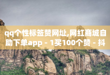 qq个性标签赞网址,网红商城自助下单app - 1买100个赞 - 抖音千粉号-子潇网络