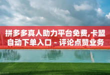 拼多多真人助力平台免费,卡盟自动下单入口 - 评论点赞业务下单 - 卡盟下载软件-子潇网络