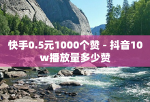 快手0.5元1000个赞 - 抖音10w播放量多少赞-子潇网络