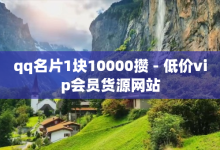 qq名片1块10000攒 - 低价vip会员货源网站-子潇网络