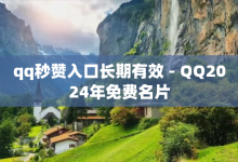 qq秒赞入口长期有效 - QQ2024年免费名片-子潇网络