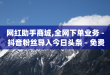 网红助手商城,全网下单业务 - 抖音粉丝导入今日头条 - 免费业务自助下单网站qq空间浏览-子潇网络