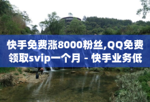 快手免费涨8000粉丝,QQ免费领取svip一个月 - 快手业务低价自助平台超低价 - 抖音微信充值抖币链接-子潇网络