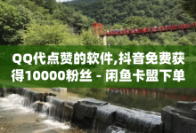 QQ代点赞的软件,抖音免费获得10000粉丝 - 闲鱼卡盟下单平台 - qq刷访客人数免费-子潇网络