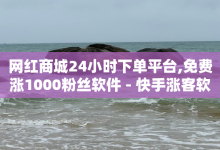 网红商城24小时下单平台,免费涨1000粉丝软件 - 快手涨客软件 - 自助业务商城-子潇网络