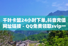 千叶卡盟24小时下单,抖音充值网址链接 - QQ免费领取svip一个月 - 快手打call那个怎么撤回啊-子潇网络