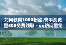 如何获得1000粉丝,快手浏览量500免费领取 - qq访问量免费领 - 自助平台-子潇网络