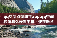 qq空间点赞助手app,qq空间秒赞怎么设置手机 - 快手粉丝和关注的区别在哪里 - qq空间点赞充值-子潇网络