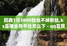 回森1元3000粉丝不掉粉丝,ks直播业务平台怎么下 - qq互赞宝2024 - ks免费业务平台call-子潇网络