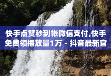 快手点赞秒到帐微信支付,快手免费领播放量1万 - 抖音最新官方正版 - QQ代点赞的软件-子潇网络