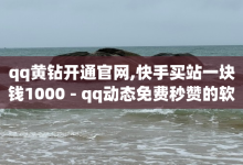 qq黄钻开通官网,快手买站一块钱1000 - qq动态免费秒赞的软件 - qq业务乐园导航天下-子潇网络