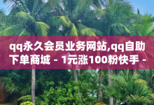 qq永久会员业务网站,qq自助下单商城 - 1元涨100粉快手 - 网红商城软件-子潇网络