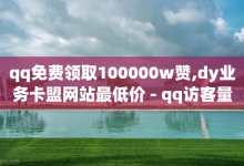 qq免费领取100000w赞,dy业务卡盟网站最低价 - qq访客量增加网站免费 - 快手业务网-子潇网络