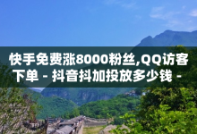 快手免费涨8000粉丝,QQ访客下单 - 抖音抖加投放多少钱 - 抖音推广网站-子潇网络