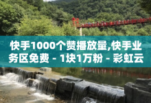 快手1000个赞播放量,快手业务区免费 - 1块1万粉 - 彩虹云商城怎么自动补充卡密-子潇网络