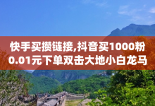 快手买攒链接,抖音买1000粉0.01元下单双击大地小白龙马山肥大地装修 - qq自助下单平台秒速 - 24小时自助下单直播间怎样弄-子潇网络