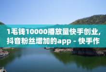 1毛钱10000播放量快手创业,抖音粉丝增加的app - 快手作品双击点赞微信支付 - 刷qq空间的浏览网站-子潇网络