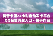 抖音卡盟24小时自动发卡平台,QQ名赞购买入口 - 快手作品点赞自助1元100赞 - 卡盟对接货源社区-子潇网络