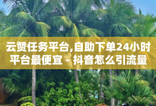 云赞任务平台,自助下单24小时平台最便宜 - 抖音怎么引流量涨粉 - 抖音平台的市场营销方法-子潇网络