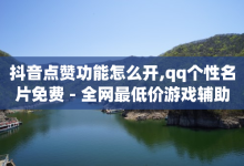 抖音点赞功能怎么开,qq个性名片免费 - 全网最低价游戏辅助卡盟 - qq总浏览量能看见里面的人吗-子潇网络