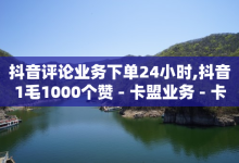 抖音评论业务下单24小时,抖音1毛1000个赞 - 卡盟业务 - 卡盟一手货源网站-子潇网络