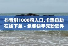 ks抖音业务平台,抖音如何快速涨粉到1000-抖音怎么样推流量-彩虹发卡网官网-