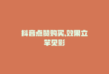 抖音点赞购买，效果立竿见影-