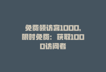 免费领访客1000，限时免费：获取1000访问者-