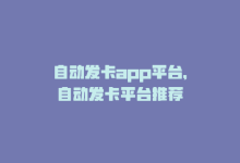 自动发卡app平台，自动发卡平台推荐-