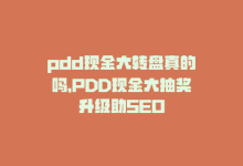 pdd现金大转盘真的吗，PDD现金大抽奖升级助SEO-