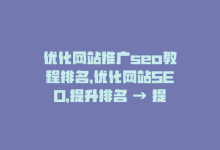 优化网站推广seo教程排名，优化网站SEO，提升排名 → 提高排名，专注网站SEO-