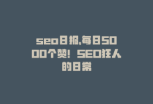 seo日报，每日5000个赞！SEO狂人的日常-