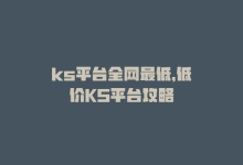 ks平台全网最低，低价KS平台攻略-