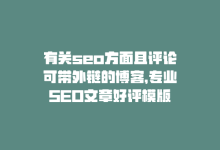 有关seo方面且评论可带外链的博客，专业SEO文章好评模版-