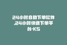 24小时自助下单软件，24小时快速下单平台-KS-