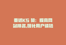 重述KS 赞：提高网站排名，强化用户体验-