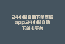 24小时自助下单商城app，24小时自助下单卡平台-