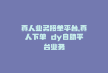 真人业务接单平台，真人下单  dy自助平台业务-