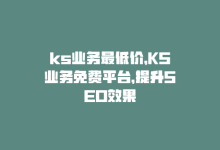 ks业务最低价，KS业务免费平台，提升SEO效果-