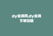 dy业务网，dy业务下单攻略-