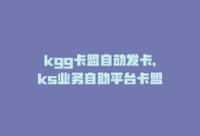 kgg卡盟自动发卡，ks业务自助平台卡盟-