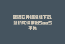 蓝桥软件标准版下载，蓝桥软件推出SaaS平台-