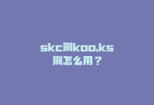 skc刷koo，ks刷怎么用？-