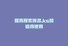 提高搜索排名，ks赞值得使用-