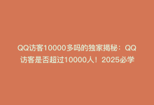 QQ访客10000多吗的独家揭秘：QQ访客是否超过10000人！2025必学-